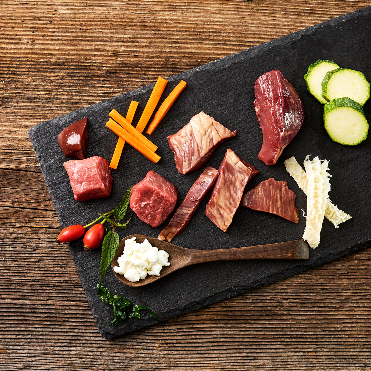 Saftiges Rind mit körnigem Frischkäse & Zucchini für Junioren