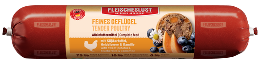 Feines Geflügel mit Süßkartoffel, Heidelbeere & Kamille