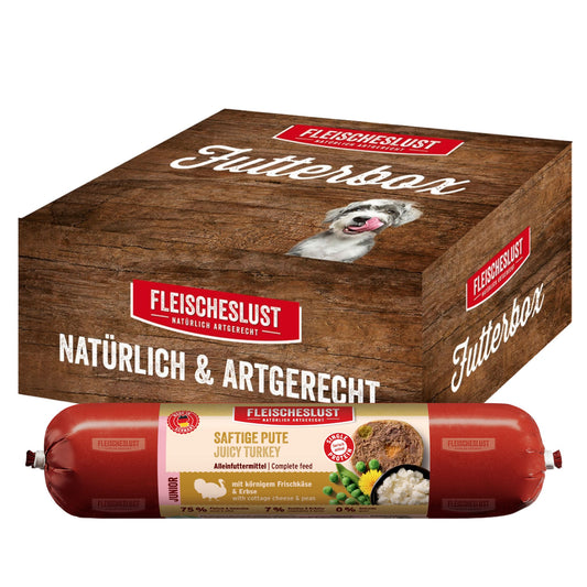 Futterbox Junior Saftige Pute (8x400g) Alleinfutter