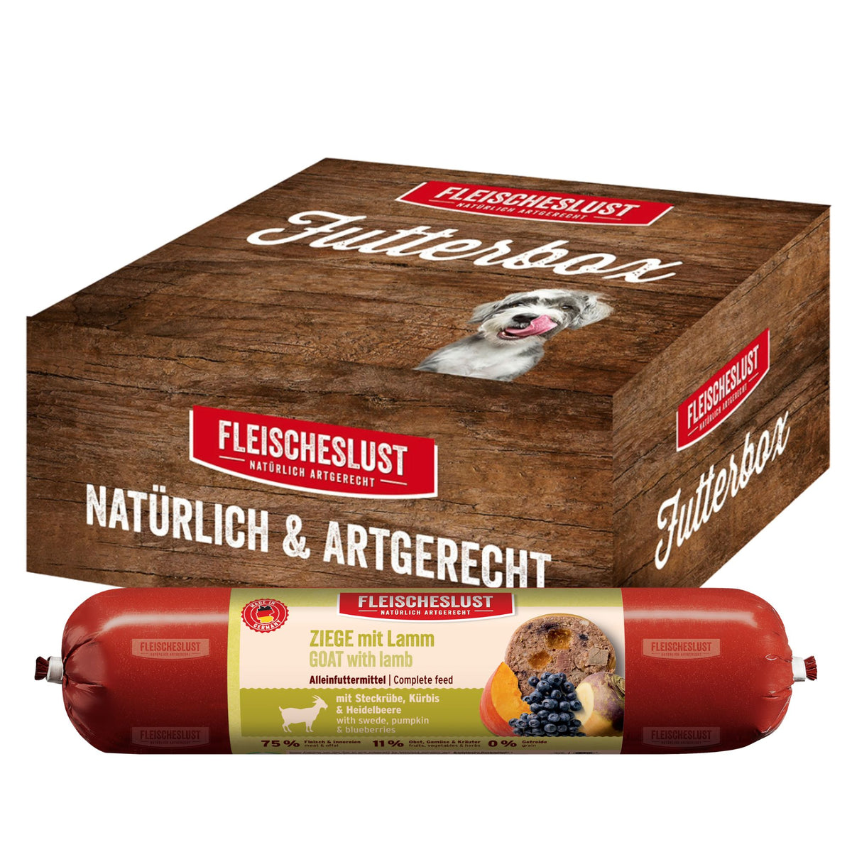 Futterbox Ziege mit Lamm (8x400g) Alleinfutter