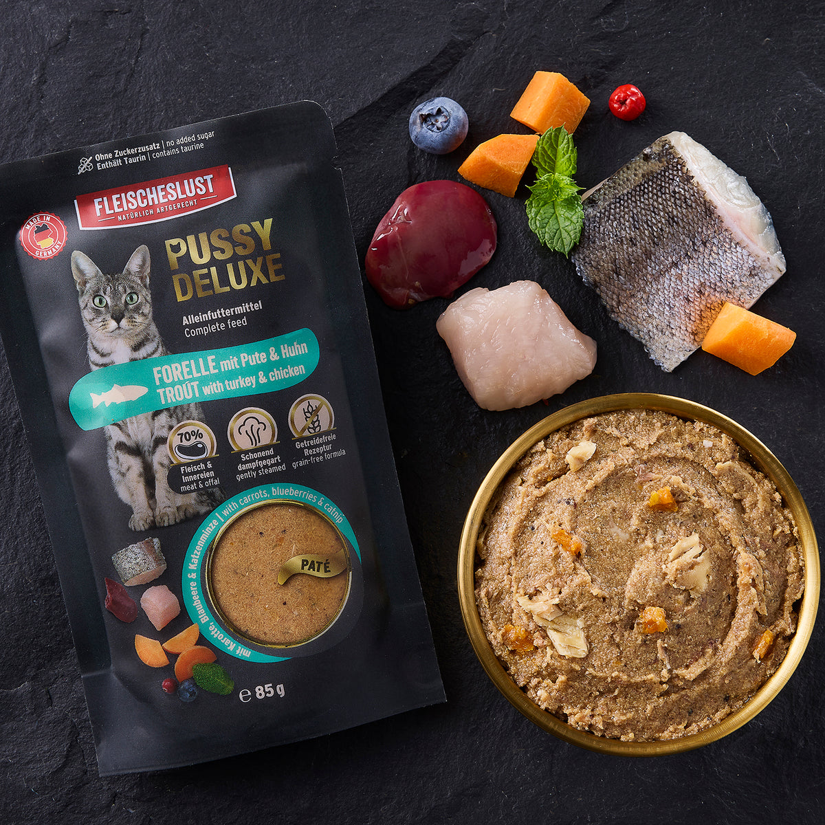 Pussy Deluxe Forelle mit Pute & Huhn